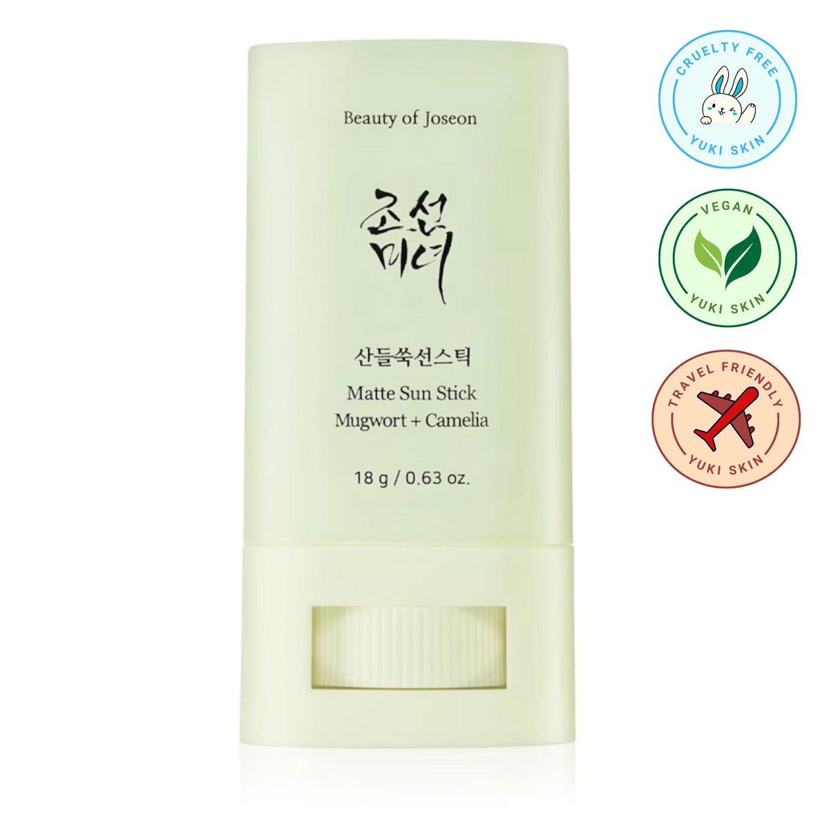 BEAUTY OF JOSEON Matte Sun Stick: Mugwort+Camelia SPF 50+ PA++++(18g) - Yuki Skin