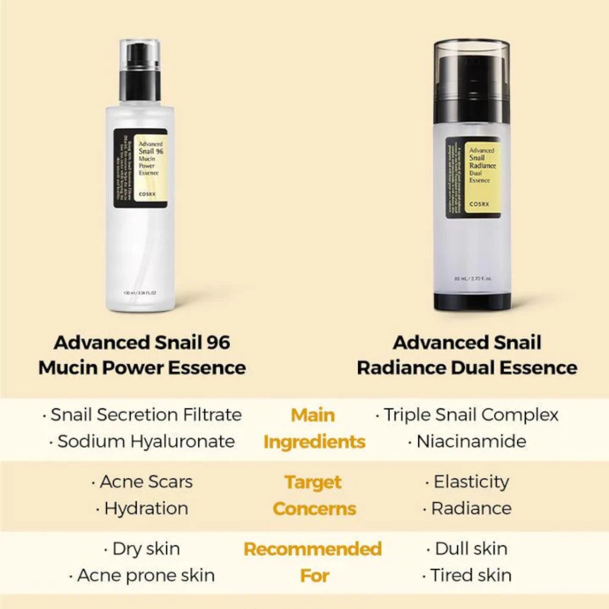 COSRX Advanced Snail Radiance Dual Essence 80ml - Yuki Skin